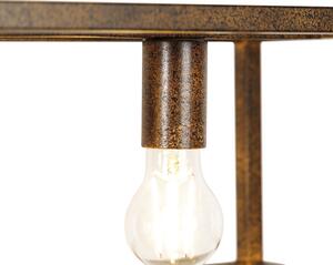 Industrijska viseća svjetiljka zarđalo smeđa 4-svjetla - Kavez