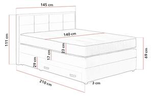 Box spring krevet PRINCE-140x200 cm