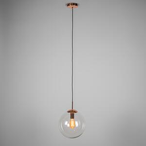 Art Deco viseća lampa bakrena sa prozirnim staklom 30 cm - Kugla 30