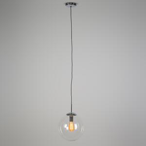 Skandinavska viseća svjetiljka krom s prozirnim staklom - Kugla 30