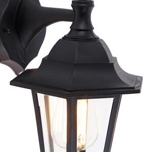 Romantična vanjska zidna svjetiljka crna IP44 - New Haven