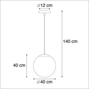 Skandinavska viseća svjetiljka krom s prozirnim staklom - Lopta 40