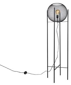Moderna podna svjetiljka crna - Mesh Ball