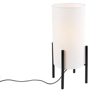 Dizajn stolna svjetiljka crna lanena sjena bijela - Rich