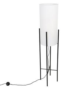 Dizajn podna svjetiljka crna lanena sjena bijela - Rich