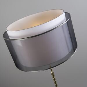 Podna svjetiljka zlatna / mesing s crno / bijelom nijansom 47 cm - Parte