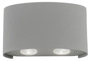 Moderna zidna svjetiljka siva uklj. LED IP54 - Glupo