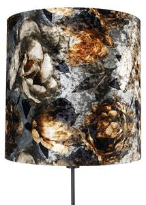 Podna svjetiljka crna cvjetnog dizajna 40 cm podesiva - Parte