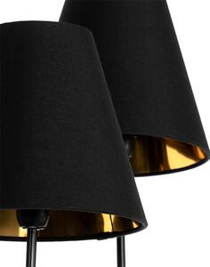 Dizajn podna svjetiljka crna sa zlatnom 5-lampicom - Melis