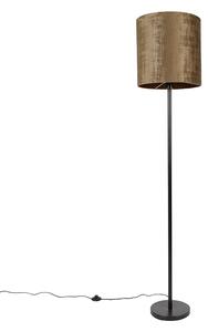 Klasična podna svjetiljka crna sjena smeđa 40 cm - Simplo