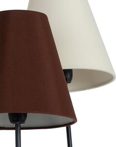 Dizajn podna svjetiljka crna s sjenilima od tkanine 5-svjetla - Melis