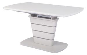 Blagovaonski stol NIXOR-Bijela/Siva visoki sjaj-160/200 x 90 cm