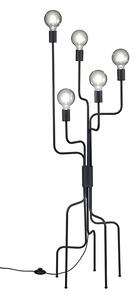Moderna podna svjetiljka crna 5-svjetla - Tibo