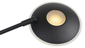 Moderna podna svjetiljka crna s LED s rukom za čitanje - Ibiza