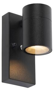 Vanjska zidna svjetiljka crna sa svjetlom-tamnim senzorom IP44 - Solo