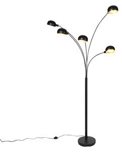 Dizajn podna svjetiljka crna 5 svjetla - šezdesete