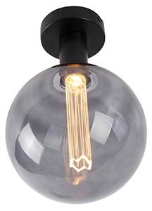 Moderna stropna svjetiljka crna s E27 G200 dimnim staklom - Lagana