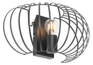 Dizajnerska zidna lampa crna 39 cm - Johanna