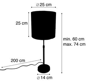 Stolna svjetiljka crna baršunasta nijansa smeđa 25 cm podesiva - Parte