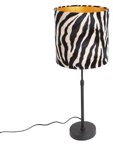 Stolna lampa crna sjena zebra dizajn 25 cm podesiva - Parte