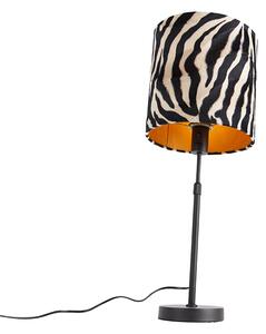 Stolna lampa crna sjena zebra dizajn 25 cm podesiva - Parte