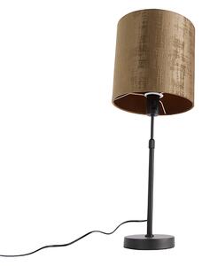 Stolna svjetiljka crna baršunasta nijansa smeđa 25 cm podesiva - Parte