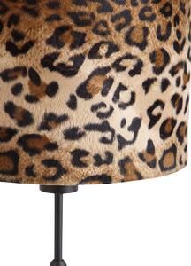 Stolna lampa crna baršunasta sjena leopard dizajn 25 cm - Parte