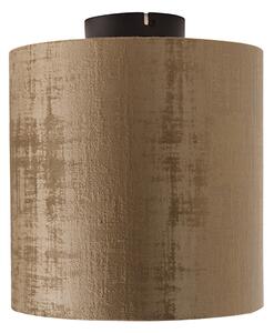 Stropna svjetiljka mat crna baršunasta nijansa smeđa 25 cm - Combi