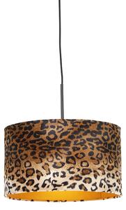 Moderna viseća svjetiljka crna s hladom leopard 35 cm - Combi