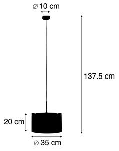 Moderna viseća svjetiljka crna s cvjetovima hlad 35 cm - Combi