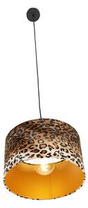 Moderna viseća svjetiljka crna s hladom leopard 35 cm - Combi