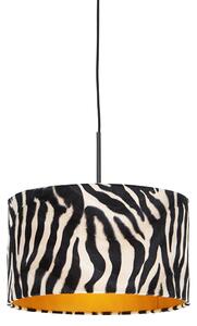 Moderna viseća svjetiljka crna sa sjenilom zebra 35 cm - Combi