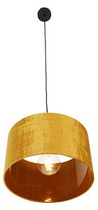 Moderna viseća svjetiljka crna s nijansom žute 35 cm - Combi