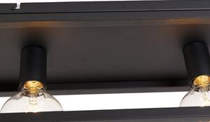 Industrijska stropna svjetiljka crna 99,5 cm sa 4 svjetla - Kavez