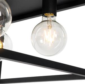 Industrijska stropna svjetiljka crna 40 cm, 4 svjetla - Kavez