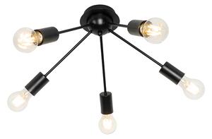 Art Deco stropna svjetiljka crna 5 -svjetlosna - Facil