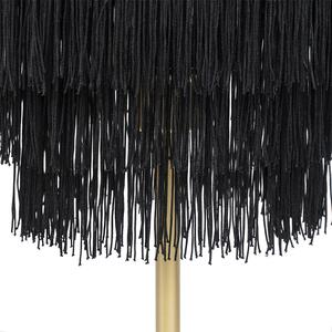 Orijentalna stolna svjetiljka zlatno crna sjena s resama - Franxa
