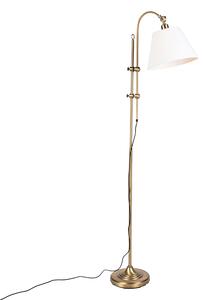 Klasična podna svjetiljka brončana s bijelom sjenom - Ashley