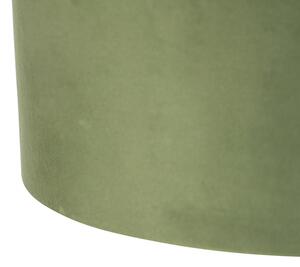 Viseća svjetiljka s baršunastim nijansama zelena sa zlatnom 35 cm - Blitz II crna