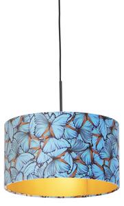 Viseća svjetiljka s leptirima od velur sjene sa zlatom 35 cm - Combi