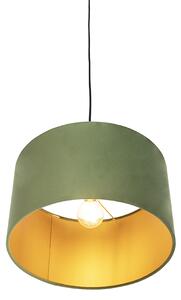 Viseća svjetiljka s velurastom nijansom zelena sa zlatnom 35 cm - Combi