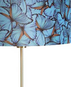 Podna svjetiljka zlatna / mesing s leptirima baršunaste sjene 40/40 cm - Parte