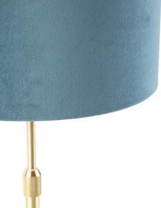 Stolna svjetiljka zlatna / mesing s velur nijansom plava 25 cm - Parte