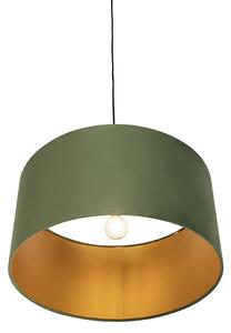 Viseća svjetiljka s velurastom nijansom zelena sa zlatom 50 cm - Combi