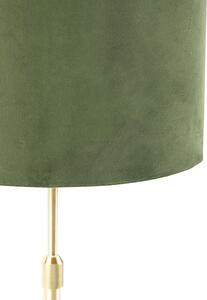 Stolna svjetiljka zlatna / mesing s velur hladom zelena 25 cm - Parte