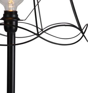 Crna podna svjetiljka s Granny Frame hladom crna 45 cm - Simplo
