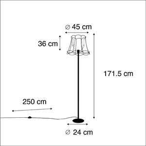 Crna podna svjetiljka s Granny Frame hladom crna 45 cm - Simplo