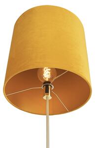 Podna svjetiljka zlatna / mesing s somotom žute sjene 40/40 cm - Parte