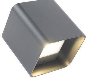 Moderna zidna lampa tamno siva uklj. LED IP54 četvrtasta - Evi