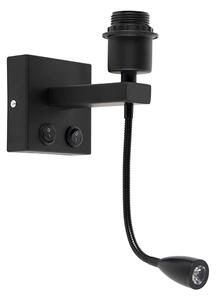 Moderna zidna svjetiljka crna s fleksibilnom rukom - Brescia Combi